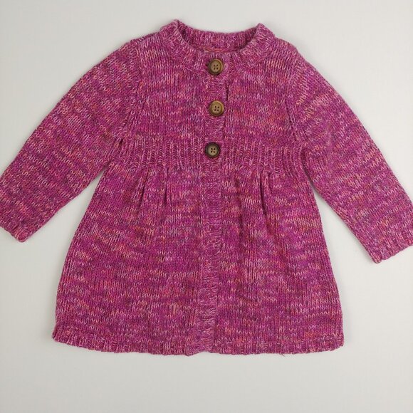 Old Navy Purple-Pink Marled Knit Cardigan 12-18 Months - Picture 2 of 13